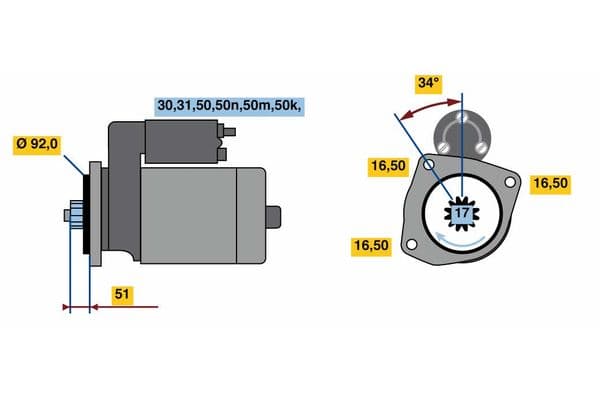 Bosch Marş motorları ve alternatörler Marş motoru küçük görsel 5