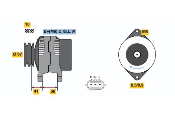 Bosch Marş motorları ve alternatörler Üç fazlı jeneratör küçük görsel 5