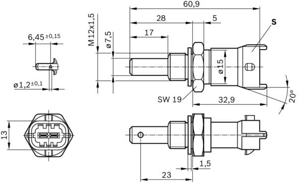 Bosch Sensörler Hararet sensörü, radyatör suyu küçük görsel 5