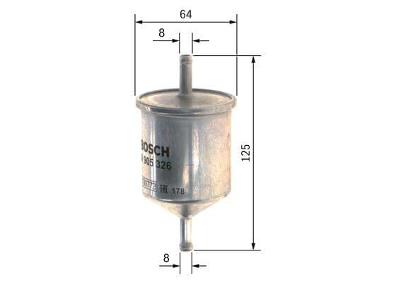 Bosch F 5326 Yakıt filtresi, Benzin enjeksiyonu küçük görsel 5