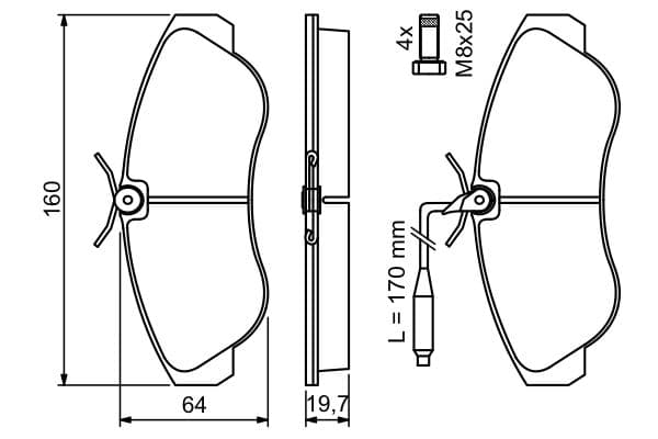 Bosch BP014 Diskli fren balatası seti; ön küçük görsel 6