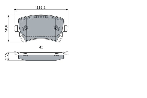 Bosch BP2279 Diskli fren balatası seti; arka küçük görsel 5