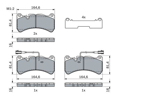 Bosch BP2238 Diskli fren balatası seti; ön küçük görsel 5
