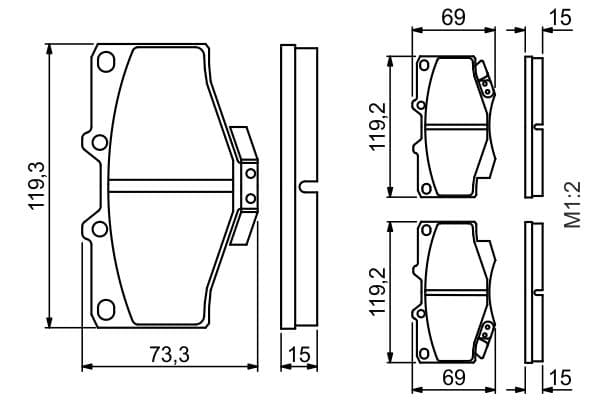 Bosch BP130 Diskli fren balatası seti; ön küçük görsel 8