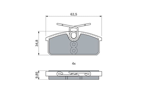 Bosch BP2352 Diskli fren balatası seti; arka küçük görsel 5