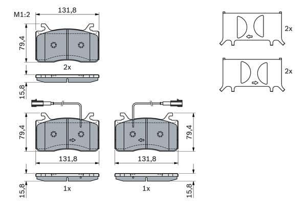 Bosch BP2241 Diskli fren balatası seti; ön küçük görsel 7