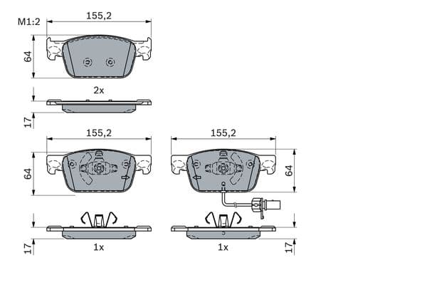 Bosch BP2242 Diskli fren balatası seti; ön küçük görsel 7