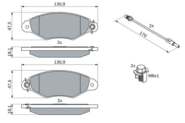 Bosch BP224 Diskli fren balatası seti; ön küçük görsel 7