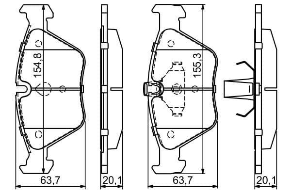 Bosch BP253 Diskli fren balatası seti; ön küçük görsel 7