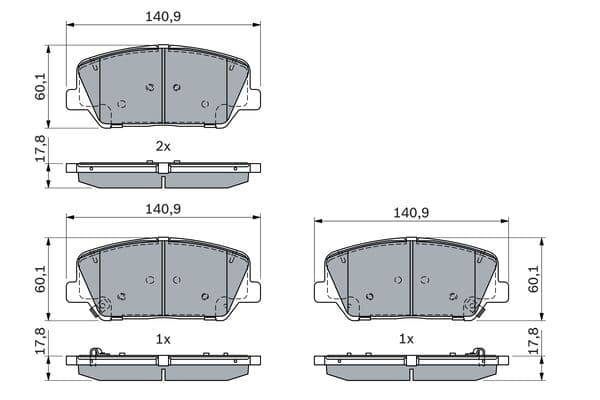 Bosch BP2369 Diskli fren balatası seti; ön küçük görsel 5