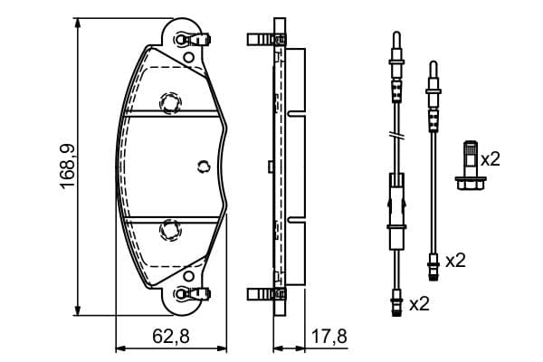 Bosch BP327 Diskli fren balatası seti; ön küçük görsel 8