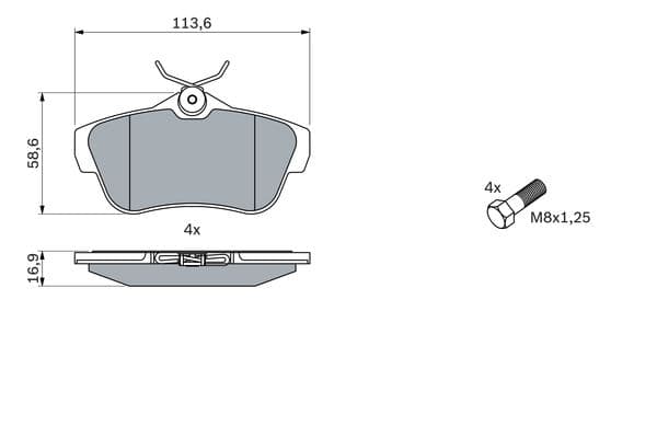 Bosch BP2457 Diskli fren balatası seti; arka küçük görsel 7