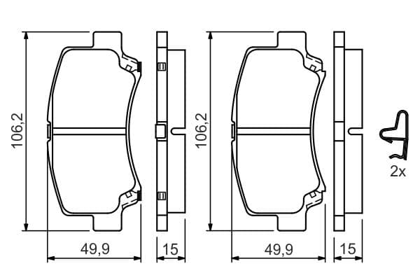 Bosch BP349 Diskli fren balatası seti; ön küçük görsel 6