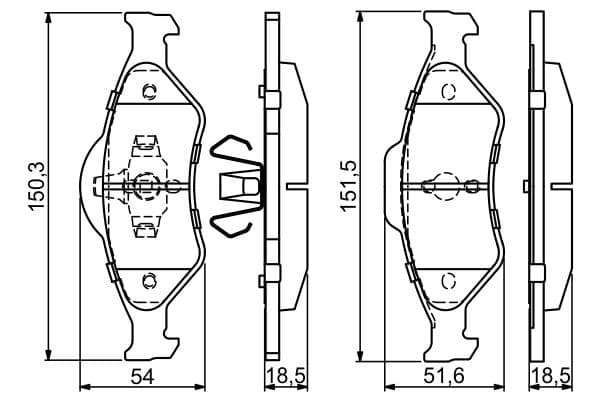 Bosch BP362 Diskli fren balatası seti; ön küçük görsel 6