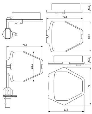 Bosch BP403 Diskli fren balatası seti; ön küçük görsel 5