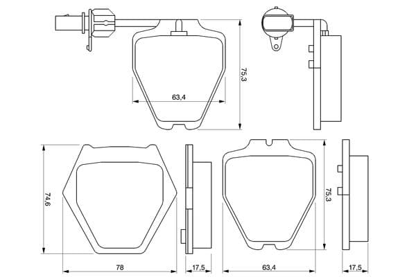 Bosch BP403 Diskli fren balatası seti; ön küçük görsel 6