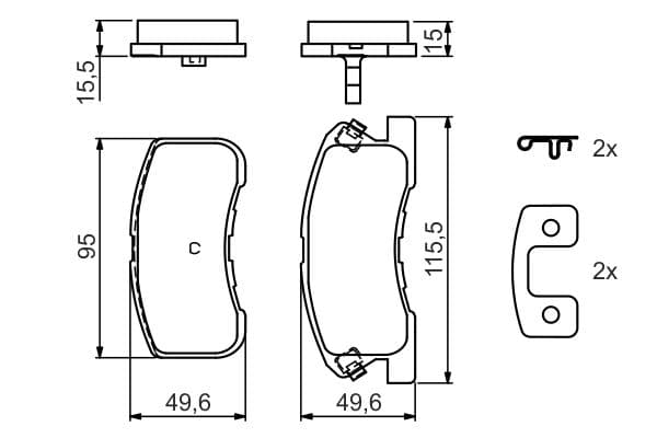 Bosch BP410 Diskli fren balatası seti; ön küçük görsel 5