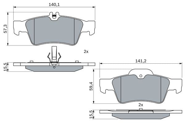 Bosch BP412 Diskli fren balatası seti; arka küçük görsel 5