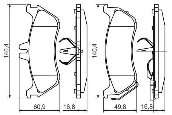 Bosch BP421 Diskli fren balatası seti; arka küçük görsel 5