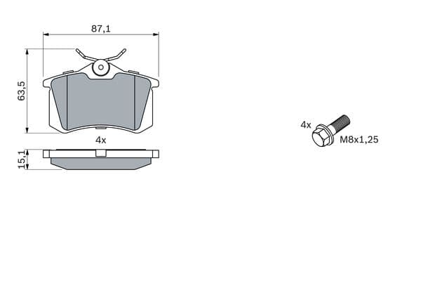 Bosch BP460 Diskli fren balatası seti; arka küçük görsel 5