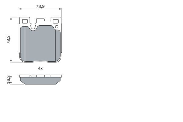 Bosch BP2413 Diskli fren balatası seti; arka küçük görsel 7