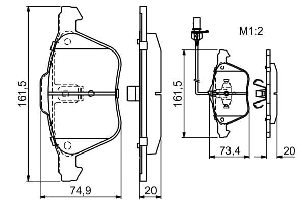 Bosch BP480 Diskli fren balatası seti; ön küçük görsel 6