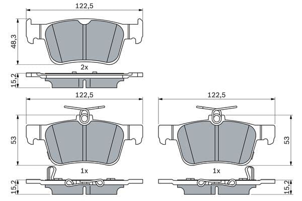 Bosch BP2420 Diskli fren balatası seti; arka küçük görsel 7