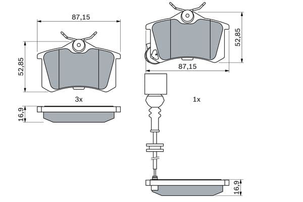 Bosch BP951 Diskli fren balatası seti; arka küçük görsel 7