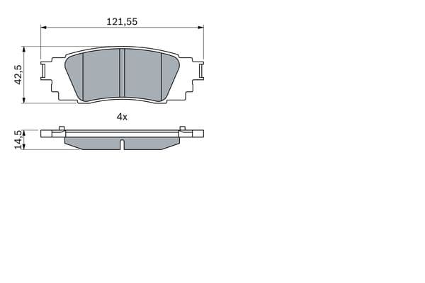 Bosch BP2455 Diskli fren balatası seti; arka küçük görsel 7