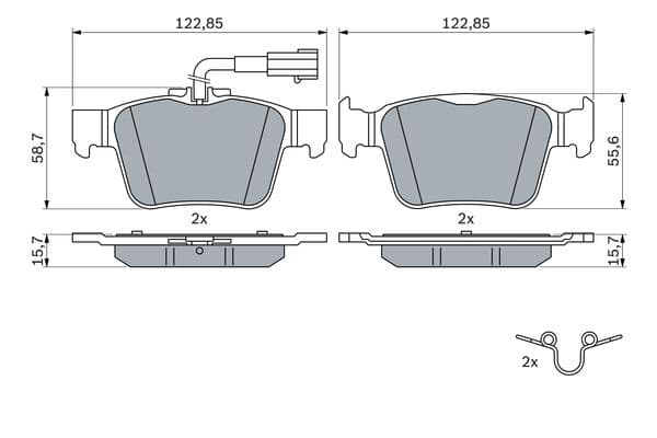 Bosch BP2397 Diskli fren balatası seti; arka küçük görsel 7
