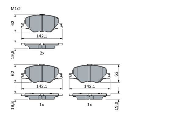 Bosch BP2491 Diskli fren balatası seti; ön küçük görsel 7