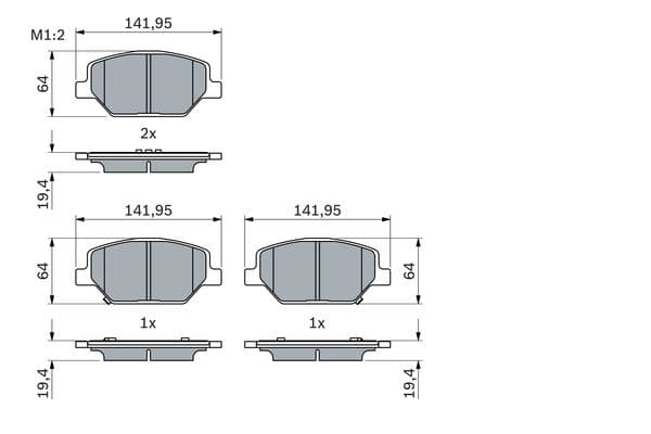 Bosch BP2492 Diskli fren balatası seti; ön küçük görsel 7