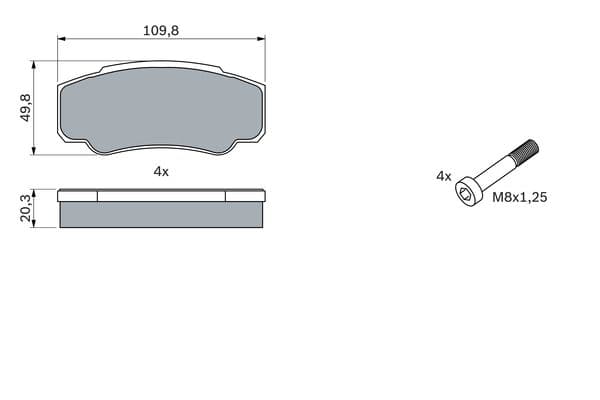 Bosch BP2499 Diskli fren balatası seti; arka küçük görsel 5