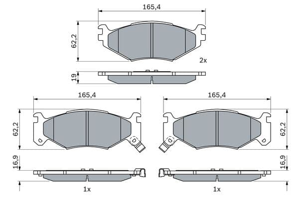 Bosch BP2521 Diskli fren balatası seti; ön küçük görsel 5