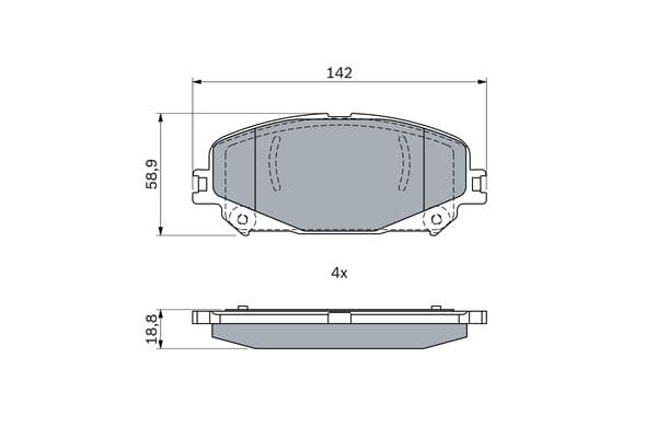 Bosch BP2557 Diskli fren balatası seti; ön küçük görsel 5