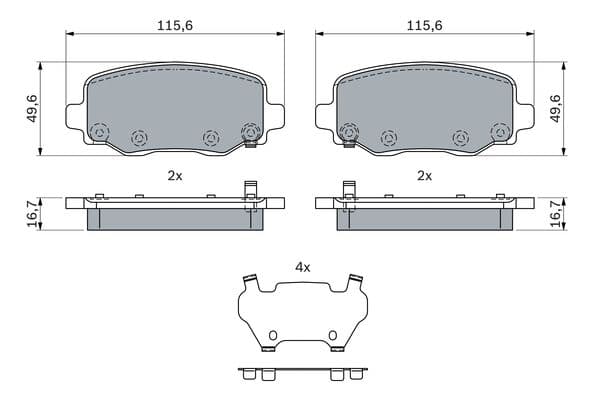 Bosch BP2578 Diskli fren balatası seti; arka küçük görsel 5