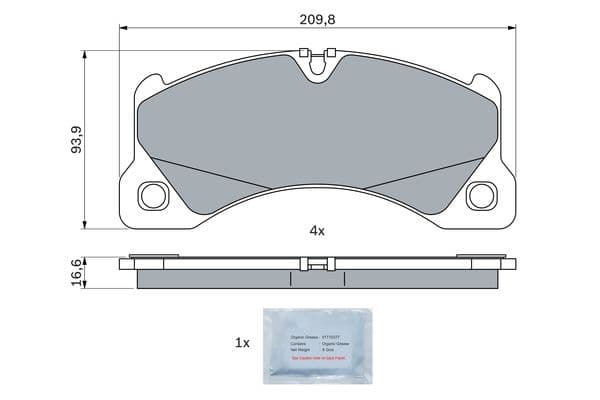 Bosch BP2587 Diskli fren balatası seti; ön küçük görsel 5