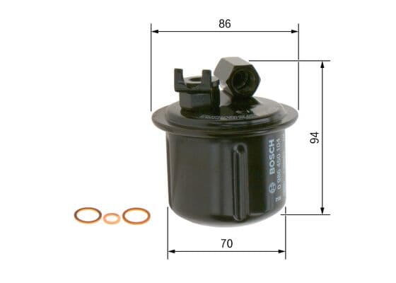 Bosch F 0104 Yakıt filtresi, Benzin enjeksiyonu küçük görsel 5