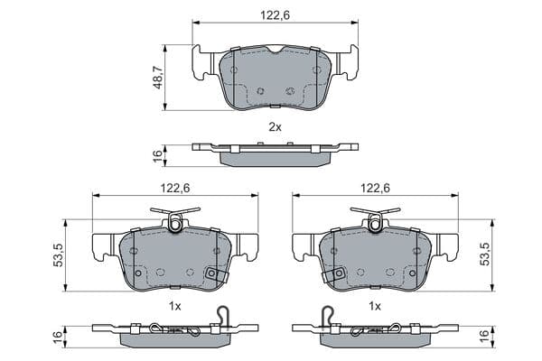 Bosch BP2638 Diskli fren balatası seti; arka küçük görsel 5