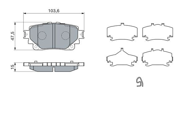 Bosch BP2754 Diskli fren balatası seti; arka küçük görsel 5