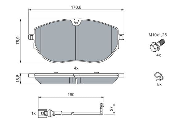 Bosch BP2792 Diskli fren balatası seti; ön küçük görsel 5