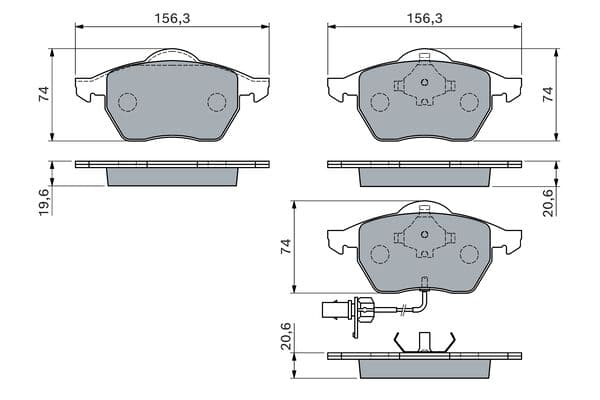 Bosch BP2820 Diskli fren balatası seti; ön küçük görsel 5