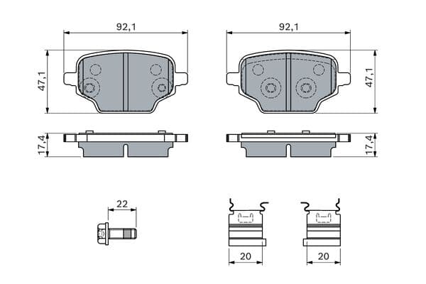 Bosch BP2842 Diskli fren balatası seti; arka küçük görsel 5