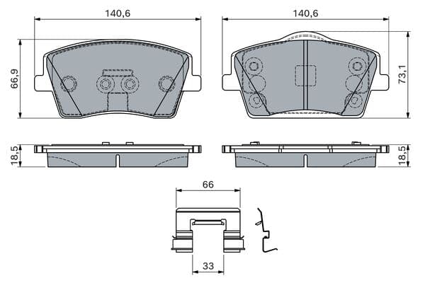 Bosch BP2843 Diskli fren balatası seti; ön küçük görsel 5