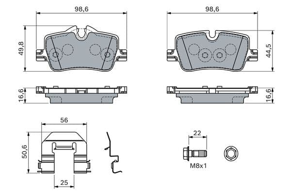 Bosch BP2844 Diskli fren balatası seti; arka küçük görsel 5