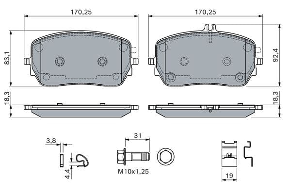 Bosch BP2845 Diskli fren balatası seti; ön küçük görsel 5