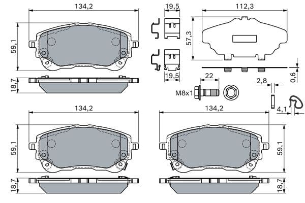 Bosch BP2847 Diskli fren balatası seti; ön küçük görsel 5