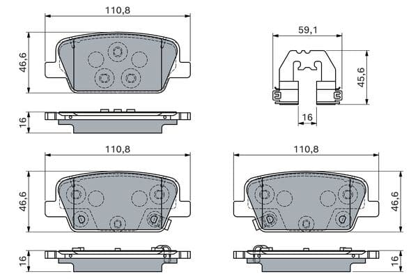 Bosch BP2851 Diskli fren balatası seti; arka küçük görsel 5