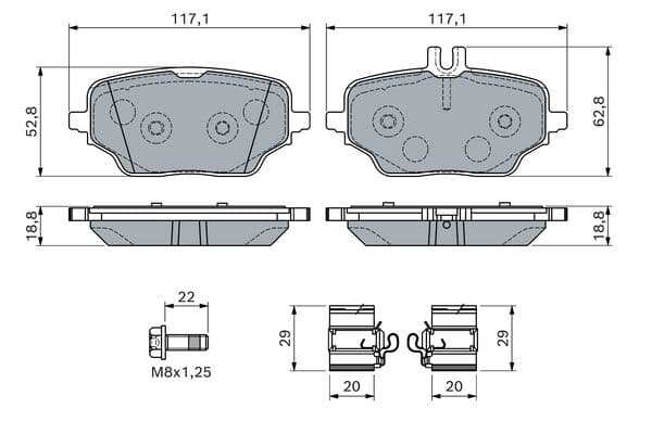 Bosch BP2852 Diskli fren balatası seti; arka küçük görsel 5