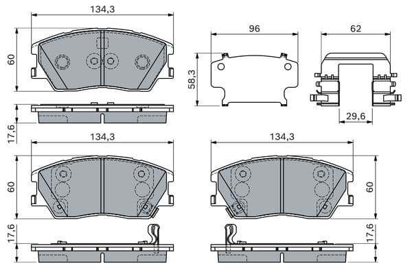 Bosch BP2853 Diskli fren balatası seti; ön küçük görsel 5